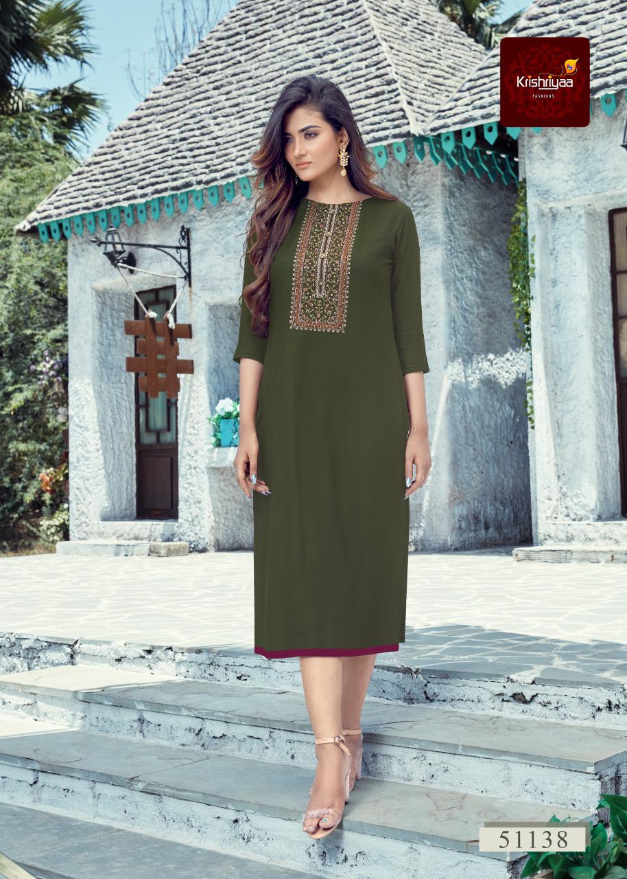 Krishriyaa Blush Ethnic Wear Viscose Rayon Designer Latest Kurti Collection